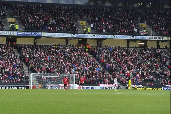 Bristol City Fans Passionate Support at MK Dons vs. Bristol City, Sky Bet League One (February 7, 2015)