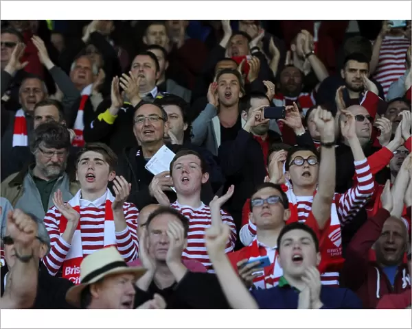 Bristol City Fans Triumphant Celebration at Proact Stadium during Chesterfield vs. Bristol City Match, Sky Bet League One (April 2015)