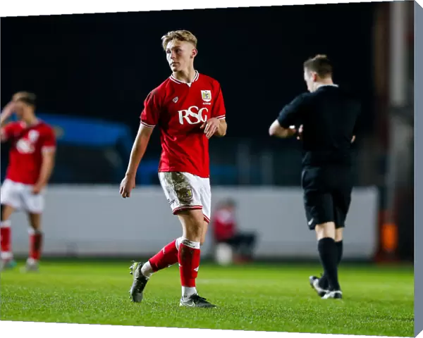 Jake Andrews Focuses Intently During Bristol City U18 vs Cardiff City U18 FA Youth Cup Match