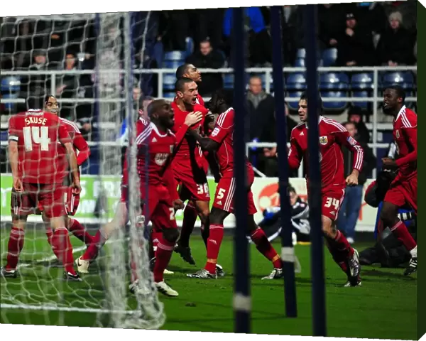 Bristol City Celebrate Win Against QPR: Steven Caulker's Goal (Championship, 03 / 01 / 2011)
