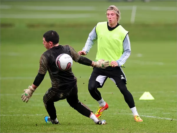 Bristol City's Martyn Woolford in Action: Training at Memorial Stadium, January 2012
