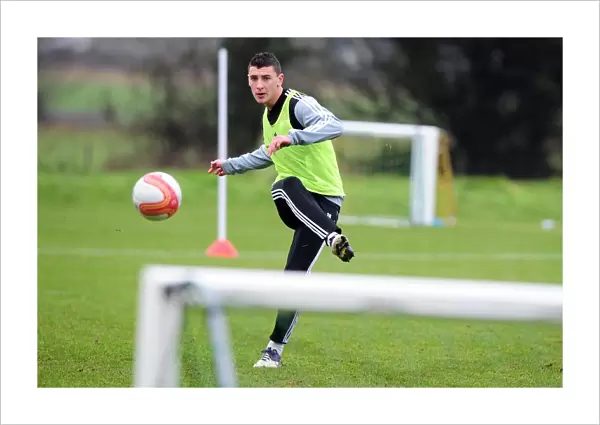 Bristol City's James Wilson in Action: Training at Memorial Stadium