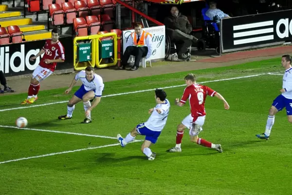 Jon Stead Scores: Thrilling Moment as Bristol City Takes the Lead Against Cardiff City at Ashton Gate Stadium, 10-03-2012