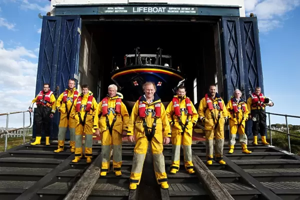 Group shot of Baltimore lifeboat crew stood on slipway