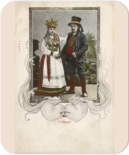 Bride and groom from Hardanger, Norway