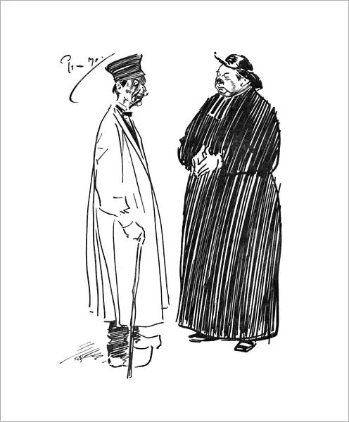Frenchman talking to a Priest - Picardy, France