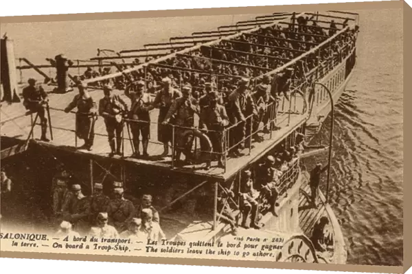 WW1 - Thessaloniki, Greece - Soldiers of a Troop Ship