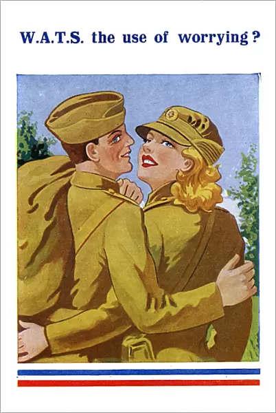 WW2 - British Serviceman arm-in-arm with his ATS Girl