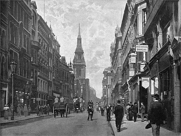 CHEAPSIDE. The church of St Mary-le-Bow, on the left