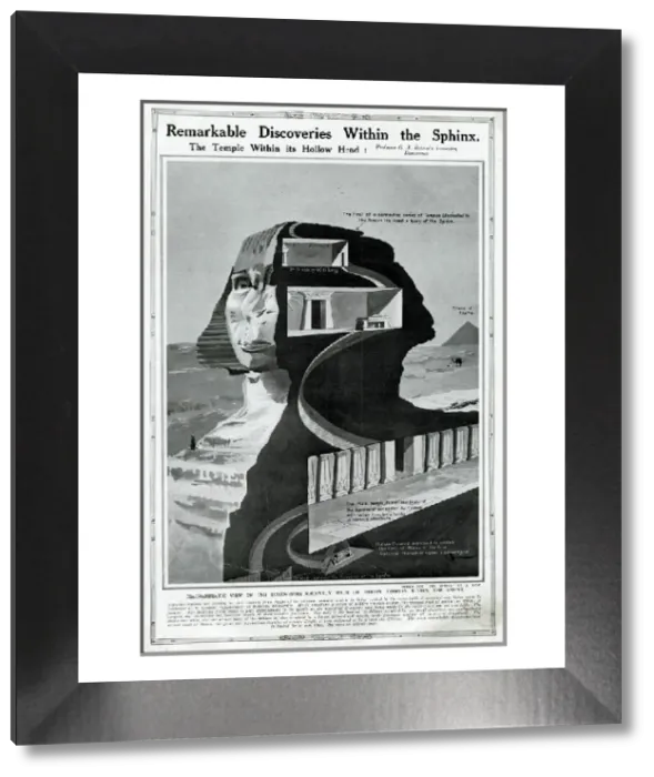 Framed Print : The Hollow Head of the Sphinx Print, Egypt 1913 Framed Print : The Hollow Head of the Sphinx Print, Egypt 1913