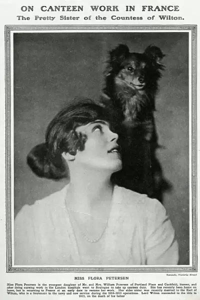 Miss Flora Petersen, a canteen-worker (and dog), WW1