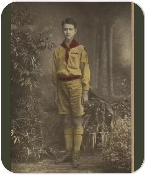 Burmese scout in red scarf and belt
