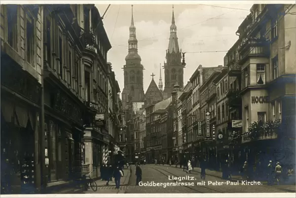 Street scene in Liegnitz (Legnica), Poland