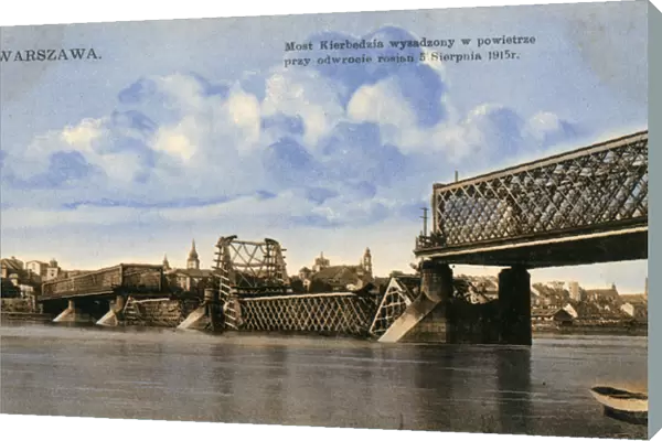 Damage to Kierbedz Bridge, Warsaw, Poland
