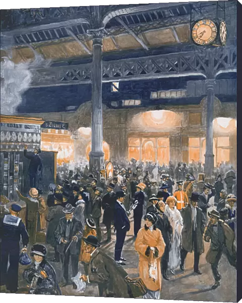 Arrival of the Theatre Train at Victoria Station, 1914
