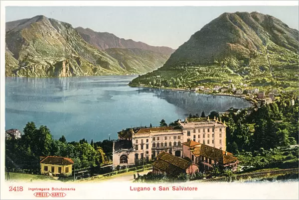 Lugano and San Salvatore mountain, Switzerland