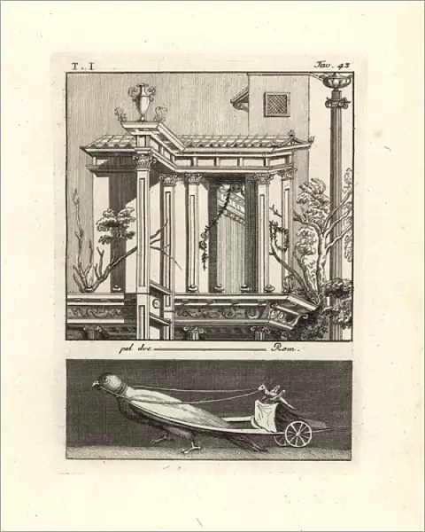 Architectural painting of an Ionic portico