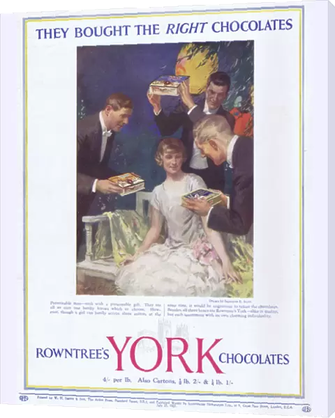Advert for Rowntrees York Chocolates, 1927