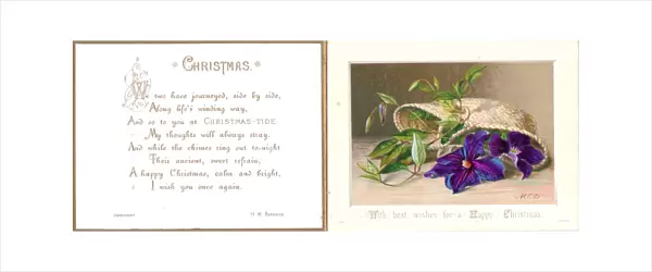 Christmas card with verse and flowers