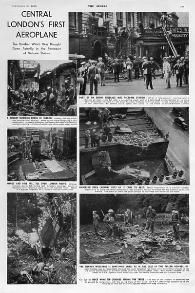 German bomber crashes in Victoria Station, Blitz 1940