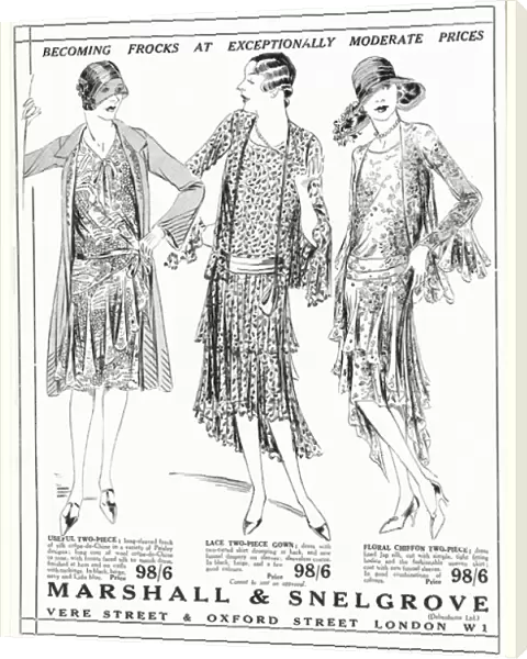Advert for Marshall & Snelgrove fashionable dresses 1929