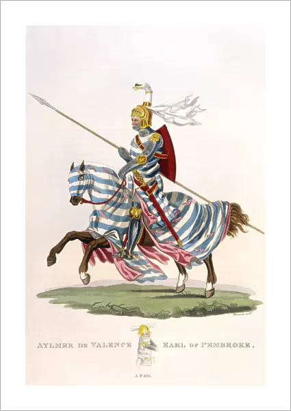 The Earl of Pembroke as a knight on horseback in 1315