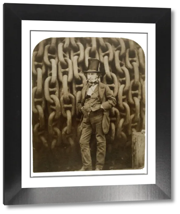Framed Print : Isambard Kingdom Brunel with Chains Print, 1858 Framed Print : Isambard Kingdom Brunel with Chains Print, 1858