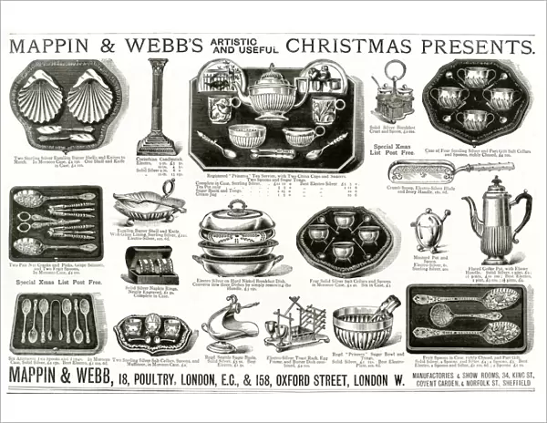 Advert for Mappin & Webbs Christmas presents 1888