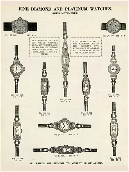Ladies gem-set wristlet watches 1937