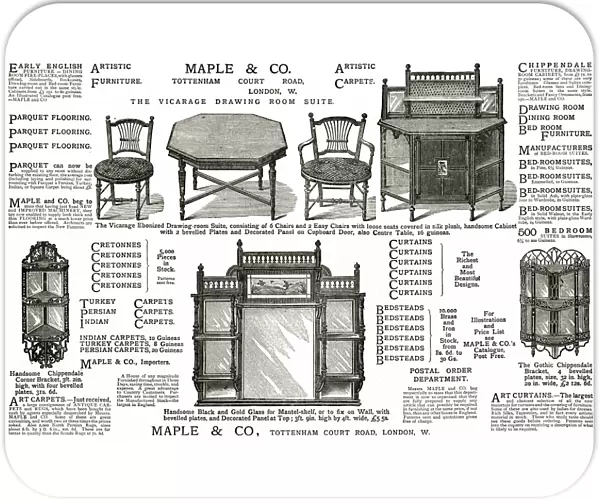 Advert for Maple & Co drawing-room suite 1880