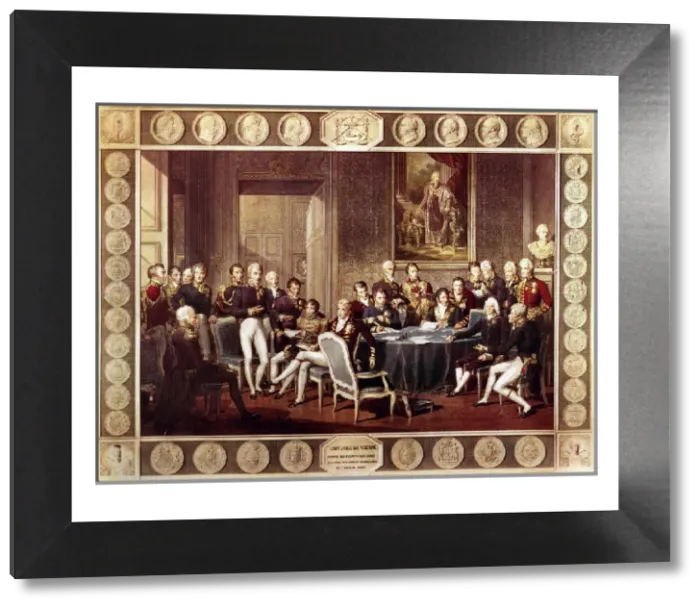 Framed Print : Congress of Vienna Print (1814-1815) - Colored Engraving Framed Print : Congress of Vienna Print (1814-1815) - Colored Engraving
