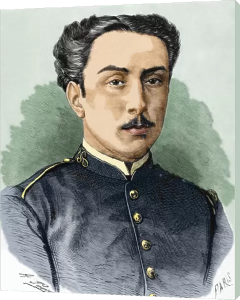 Jacinto Abarguer de Rey. Colored engraving
