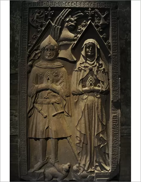Tomb plate of Heinrich Beyer Boppard (d. 1376) and his wife L