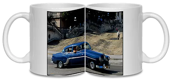 Car ouside, Havana university, Cuba