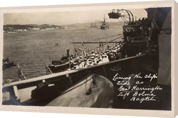 HMS Marlborough - Lining Ships side as the General departs