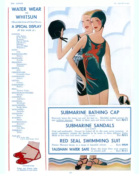 Water Wear for Whitsun - 1930s swimwear advertisement