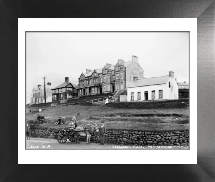 Framed Print : Early 20th Century Print of Excelsior Villas, Portstewart Framed Print : Early 20th Century Print of Excelsior Villas, Portstewart