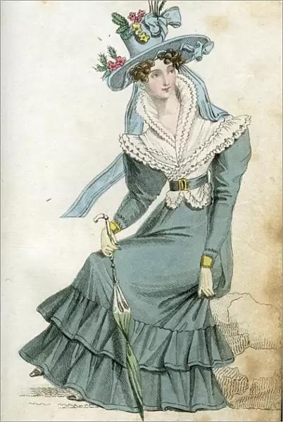 Elegant woman in Morning Visiting Dress