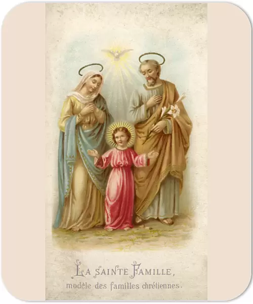 Chromolithograph Devotional Card - The Holy family