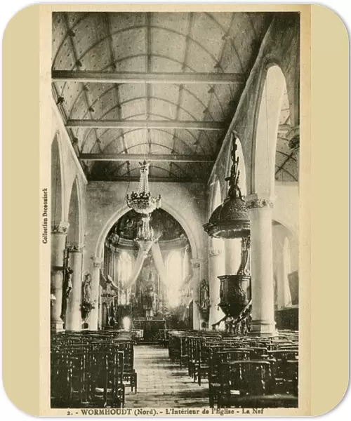 Wormhoudt, France - Interior of Church