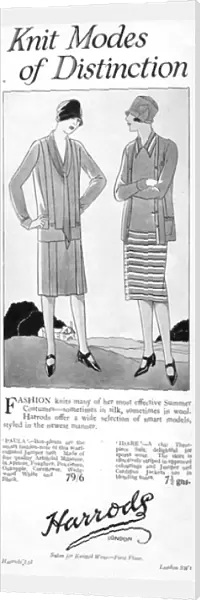 Advert for fashion Knits of Distinction from Harrods, London