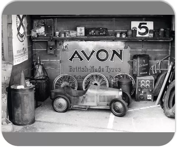 Avon tyre advertisement and motoring items, Goodwood