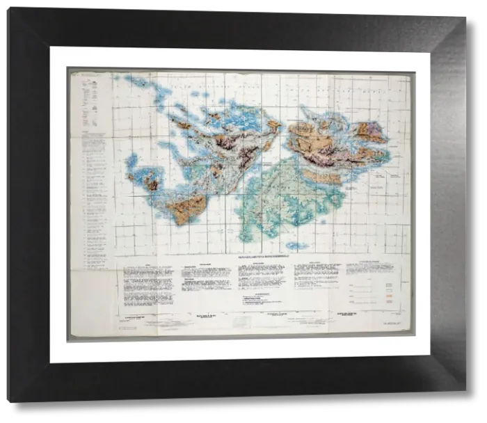 Framed Print : Falkland Islands Royal Engineer Briefing Map Print, 1982 Framed Print : Falkland Islands Royal Engineer Briefing Map Print, 1982