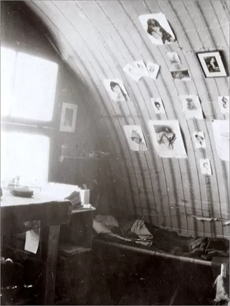 Inside an RFC hut, Clairmarais, Northern France, WW1