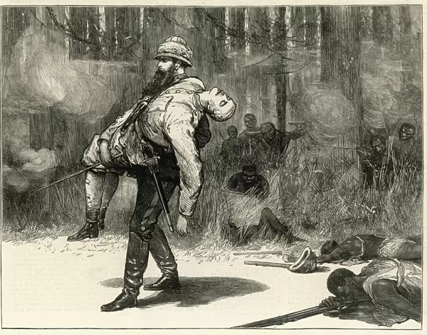 Colonel Festing rescuing Lieut. Eardley-Wilmots body