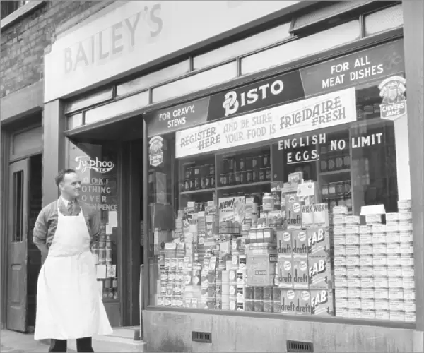 Baileys Grocery Store and shopkeeper