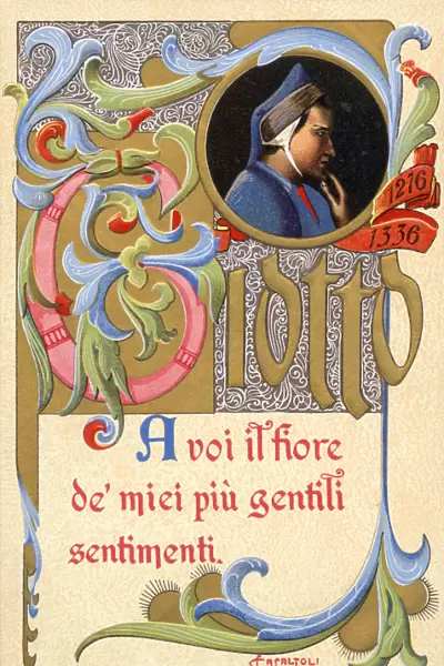 Card commemorating the artist Giotto