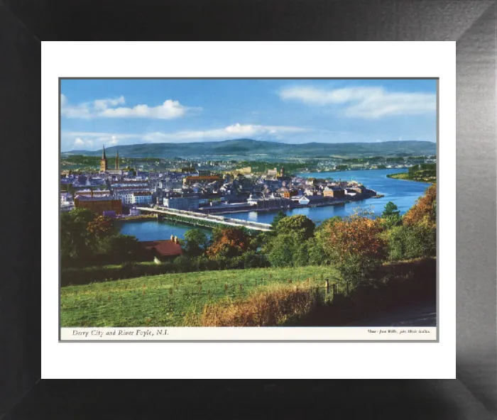 Framed Print : Derry City and River Foyle Print by J. Willis Framed Print : Derry City and River Foyle Print by J. Willis