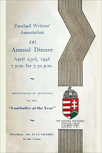 Football Writers Association - 1st Annual Dinner, held at The Hungaria Restaurant