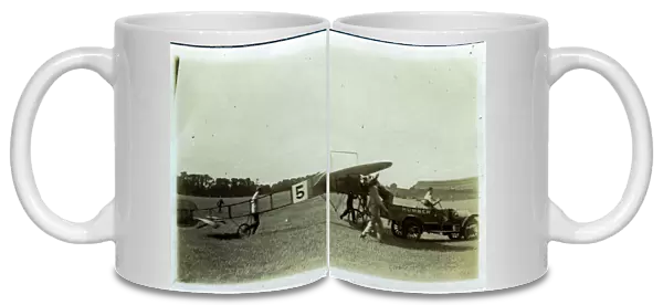 Humber Vintage Car towing a Humber-built Monoplane - (The first all-British aviation